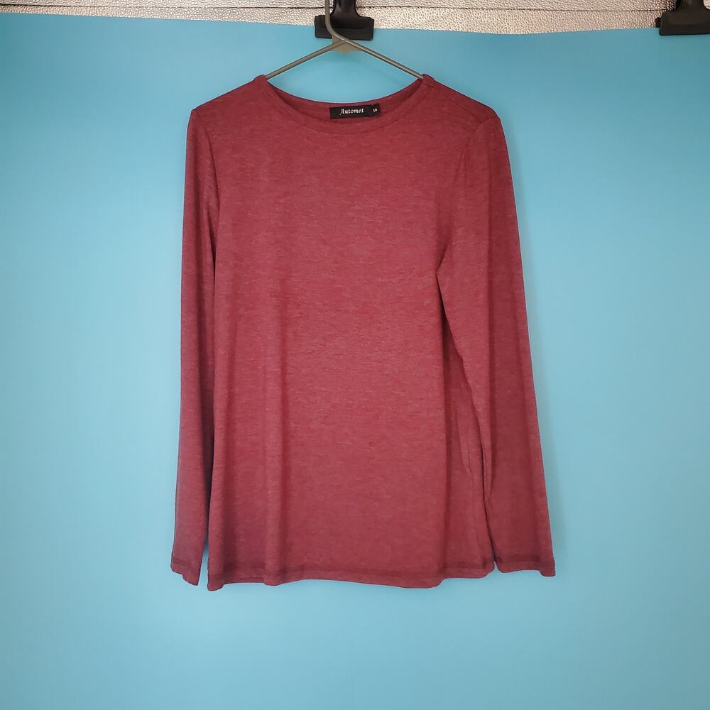 Automet Tee Size Small Long Sleeve Maroon